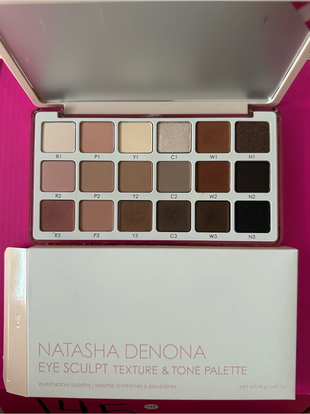 Natasha Denona Eye Sculpt Palette — Pink, Brown & Cream Neutrals